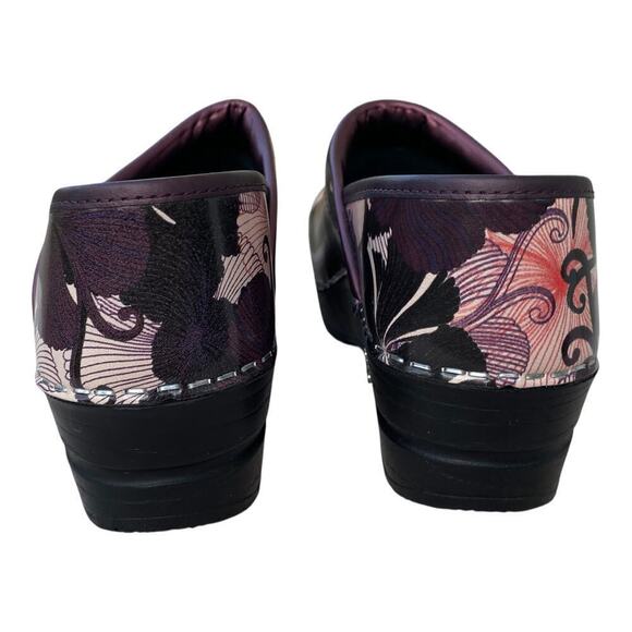 Sanita Patent Leather Clogs EU 35, US 4 Floral Purple White Black Slip On - Picture 11 of 16